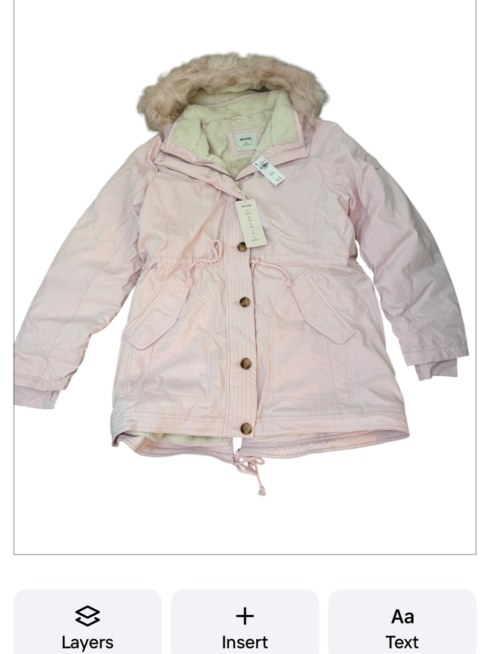 Women’s Pink Faux-Fur Lined Parka Jacket-NWT - Picture 3 of 8